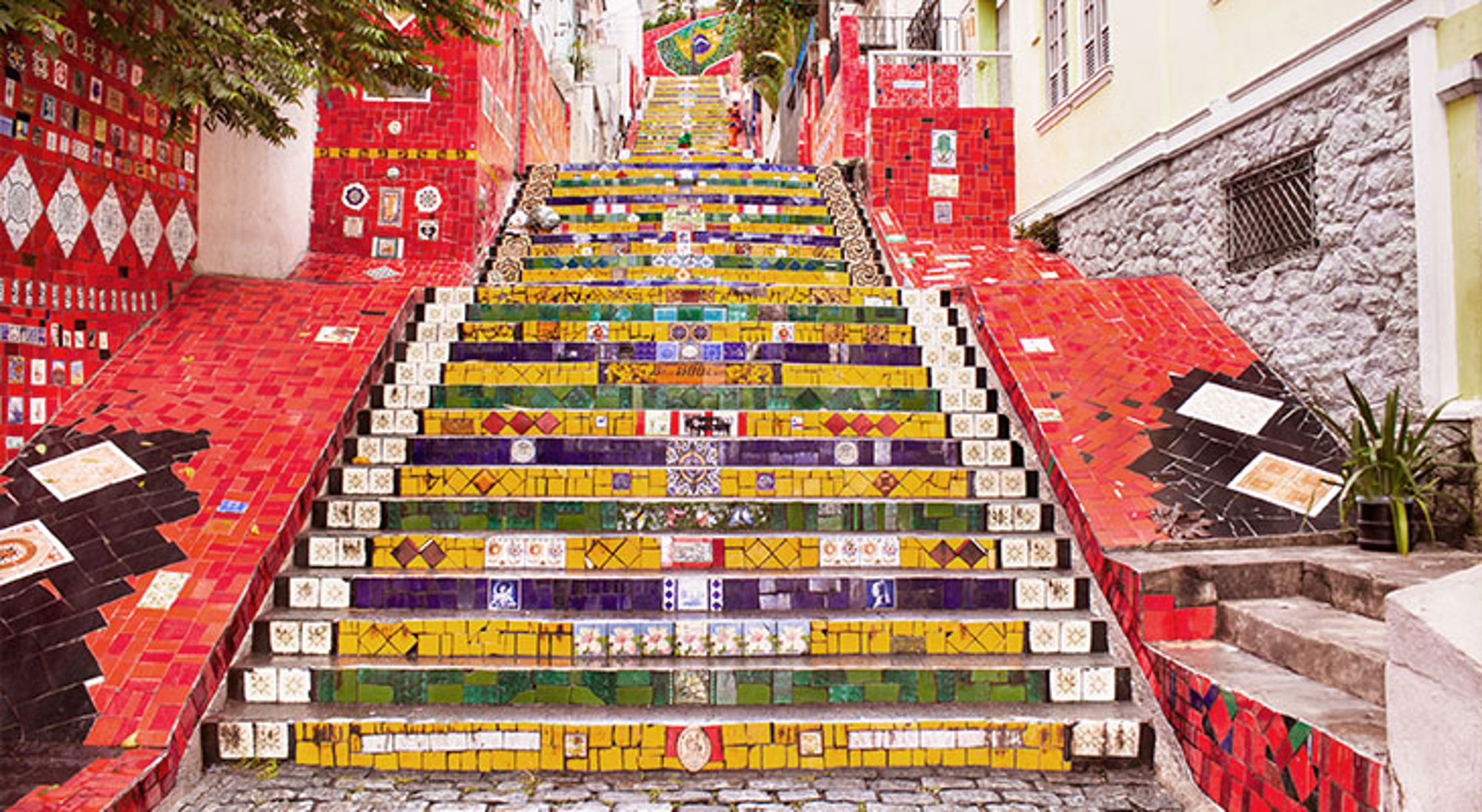 Selaron Steps Rio de Janeiro Kleurrijke trap met mozaïektegels in Rio de Janeiro, Brazilië.