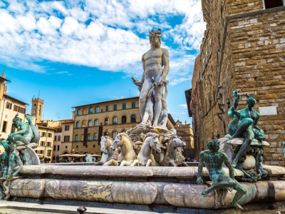 Neptunusfontein op Piazza della Signoria in Florence, Italië.