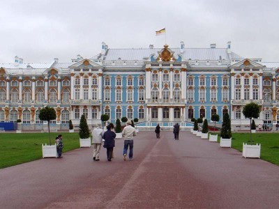 Catherinapaleis in Tsarskoje Selo bij Sint-Petersburg, Rusland hoogtepunten.