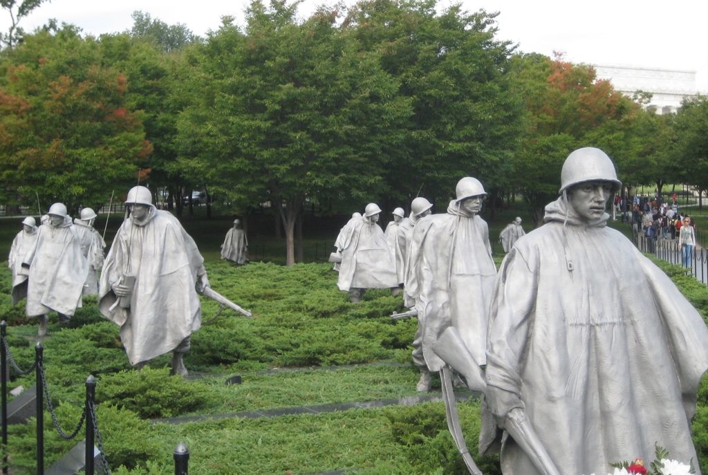 Korean War Veterans Memorial in Washington D.C. tijdens groepsrondreis Verenigde Staten Noordoost.