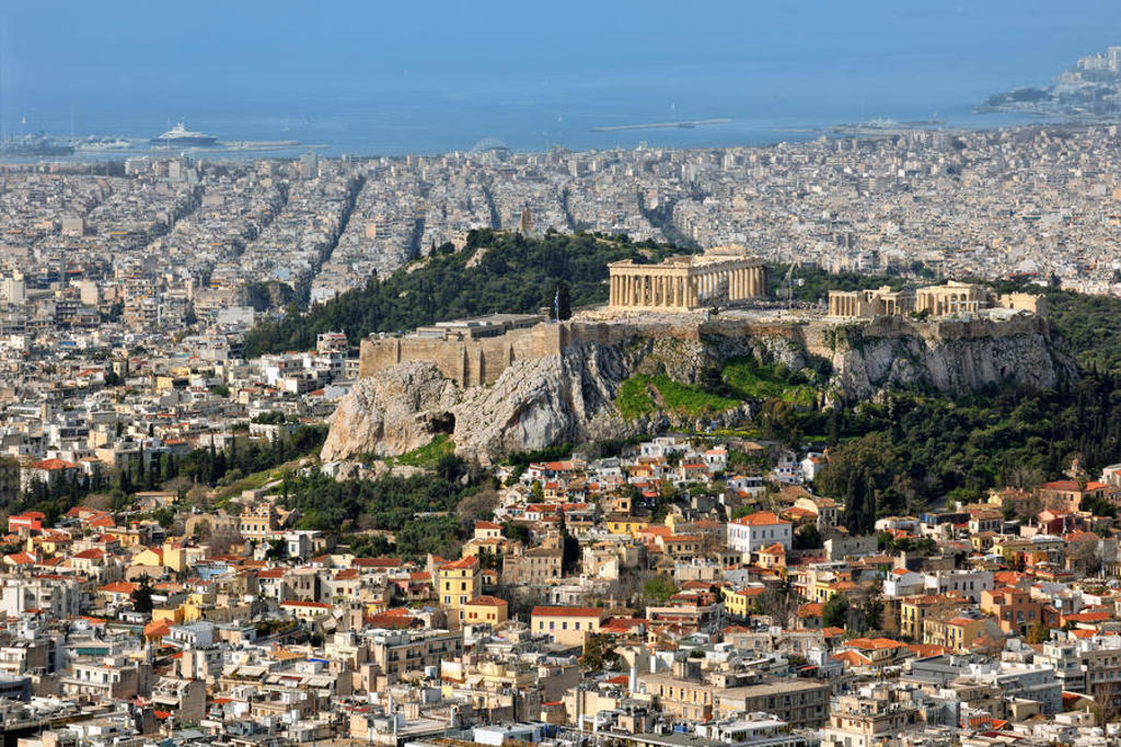 Uitzicht op de Akropolis en het Parthenon in Athene tijdens de Familiereis Griekenland Pop-Up.