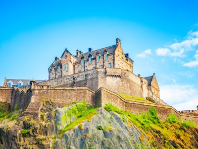 Edinburgh Castle op de rots in Edinburgh, Schotland, tijdens de Route Schotland.