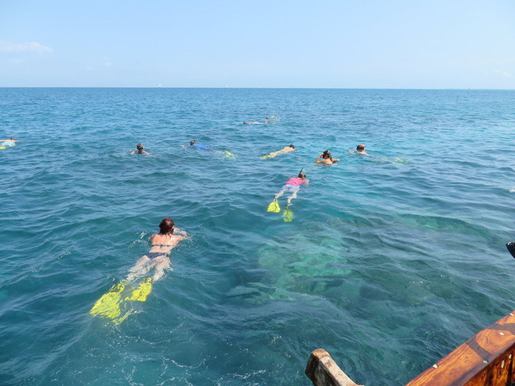Snorkelen in het heldere zeewater bij Zanzibar tijdens een familiereis Tanzania en Zanzibar.