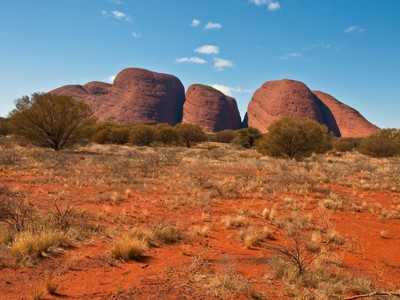 Kata Tjuta (The Olgas) rotskoepels in de rode woestijn bij Uluru-Kata Tjuta National Park, Australië.