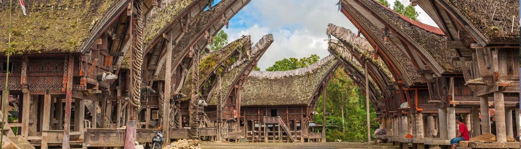 Traditionele Tongkonan-huizen in Tana Toraja, Sulawesi, tijdens groepsrondreis Kalimantan, Sulawesi & Molukken.