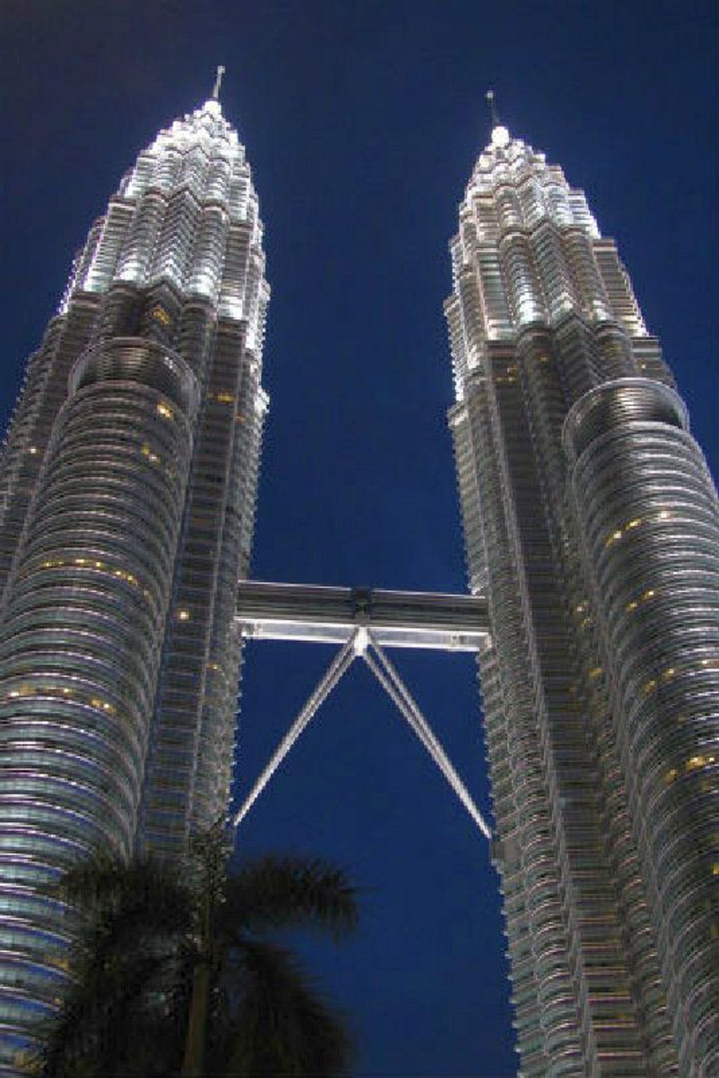 Verlichte Petronas Twin Towers in Kuala Lumpur, hoogtepunt van een rondreis door Maleisië.