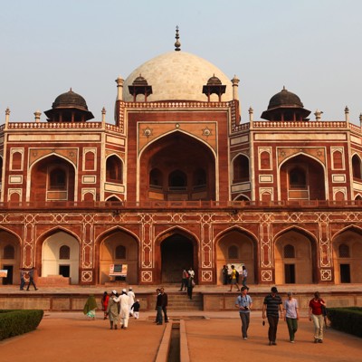 Humayun’s Tomb in Delhi tijdens groepsrondreis Noord-India en Nepal.