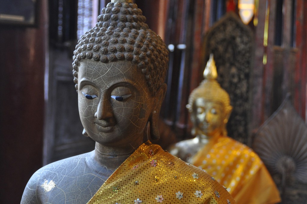 Boeddhabeeld in een Thaise tempel, highlight van de groepsrondreis Thailand Noord en Zuid.