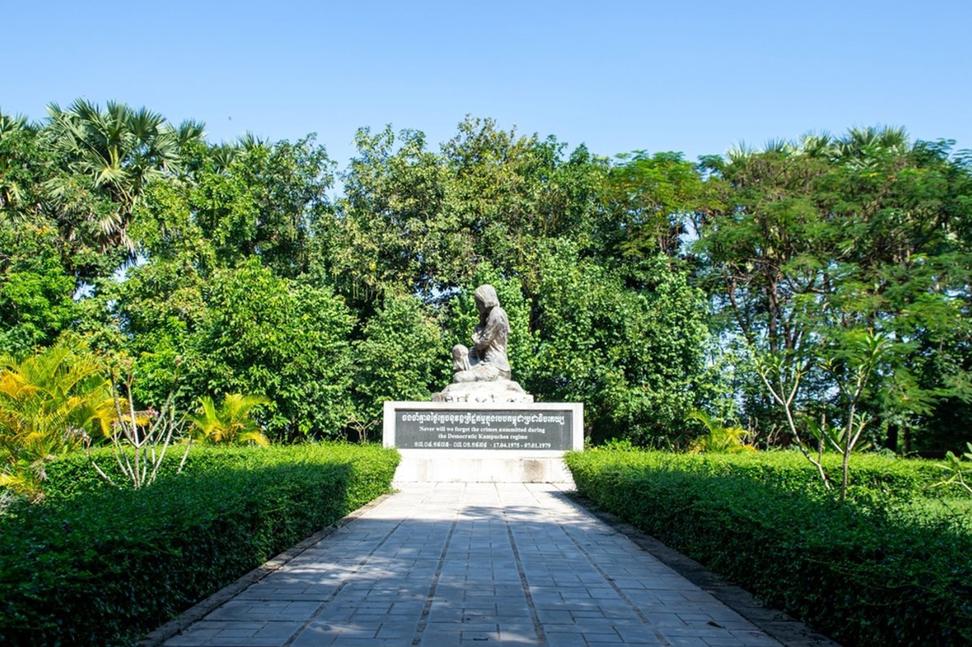 Monument bij de Killing Fields van Choeung Ek in Phnom Penh, Cambodja.