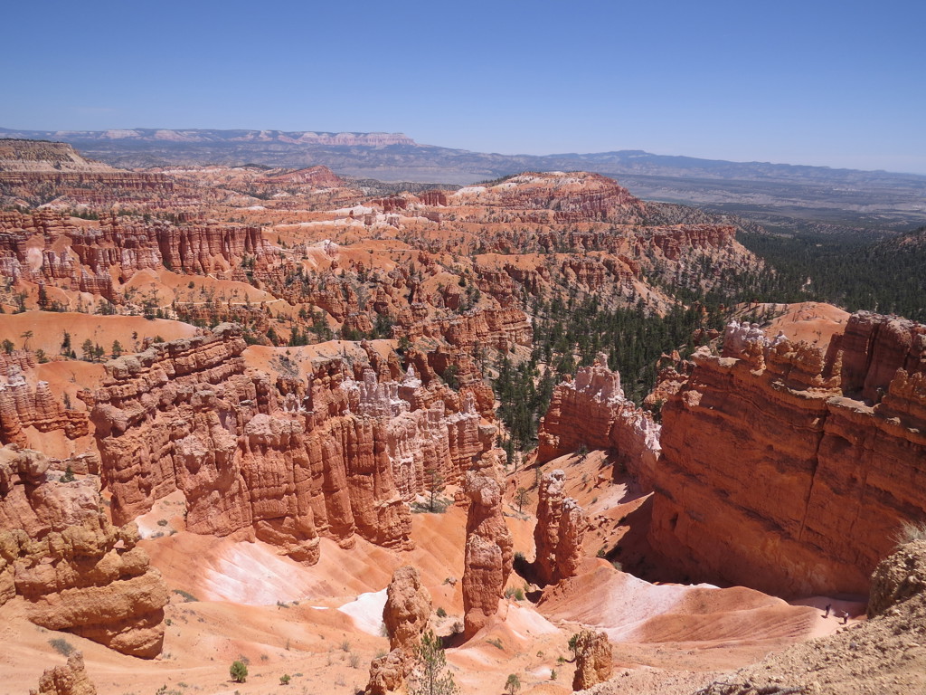 Uitzicht over de rode rotsformaties en hoodoos van Bryce Canyon National Park in het westen van de Verenigde Staten.