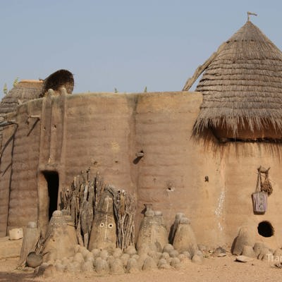 Palmbomen tegen een bewolkte lucht tijdens groepsrondreis Ghana, Togo en Benin.