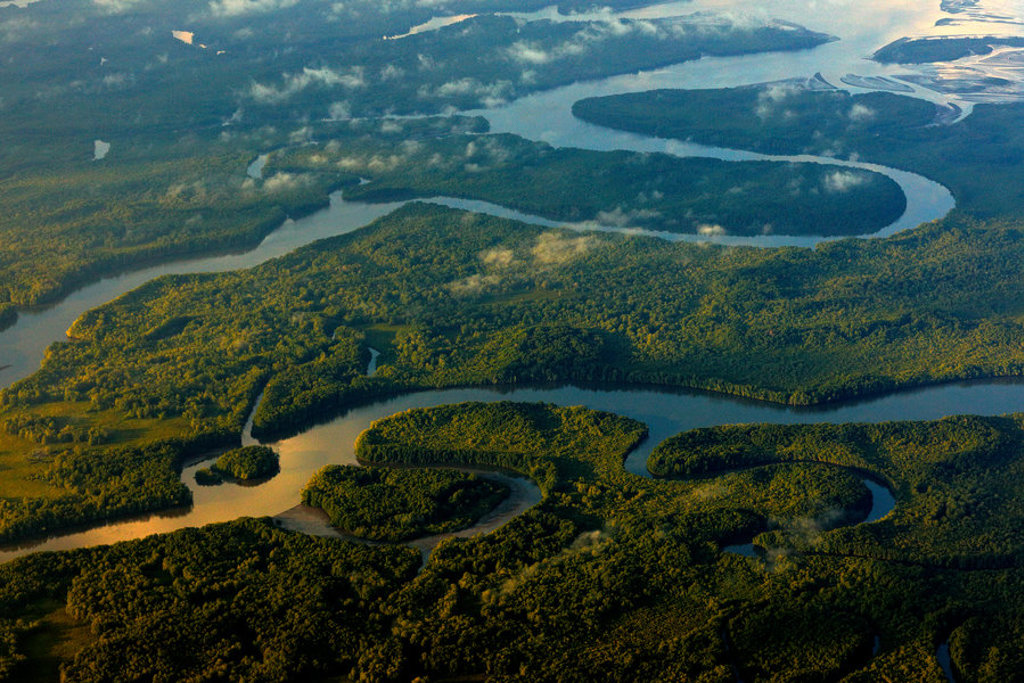 een kronkelende rivier door groen natuurgebied tijdens 22-35ers reis Zuidelijk Afrika.