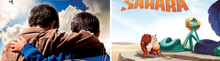 Filmposters van The Kite Runner en Sahara, kijktips voor films en series over Midden-Oosten en Noord-Afrika.
