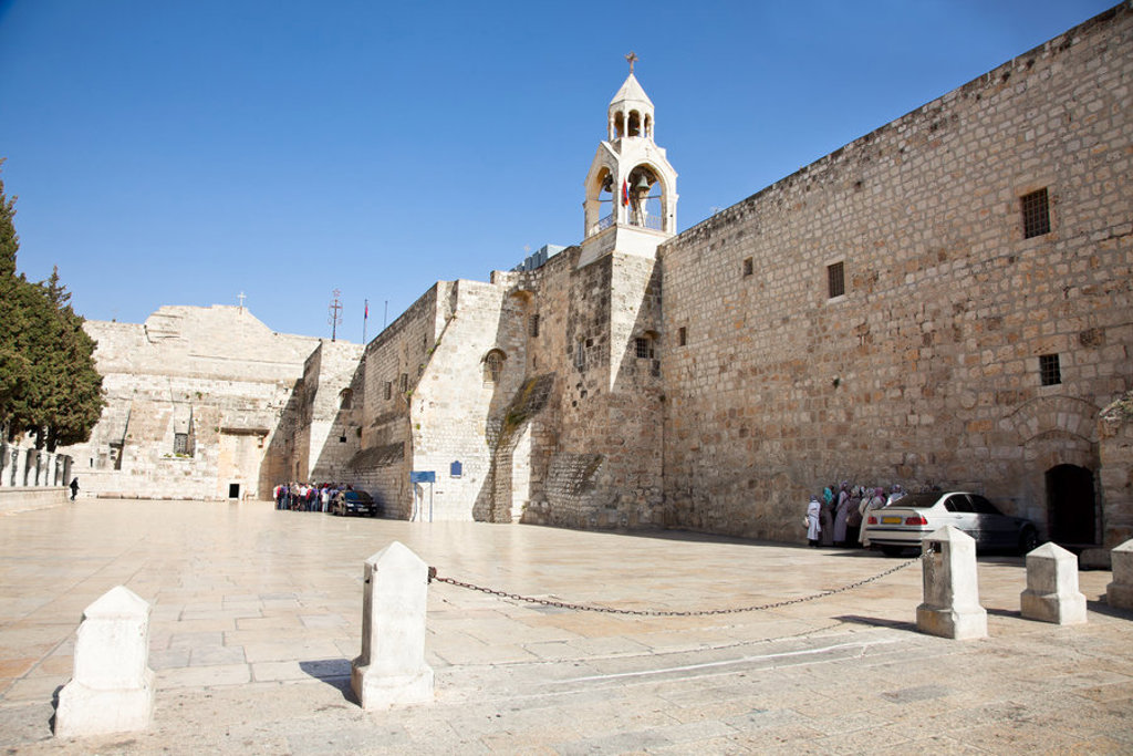 Binnenplaats van de Geboortekerk in Bethlehem tijdens een groepsrondreis Israël en de Palestijnse gebieden.