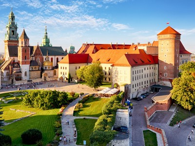 Wawel-kasteel en kathedraal in Krakau tijdens de Route Polen, 14 dagen.
