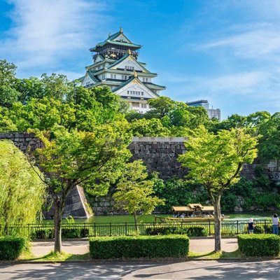 Japanse tempel met pagode tussen bomen, bestemming tijdens 22-35ers groepsrondreis Japan.