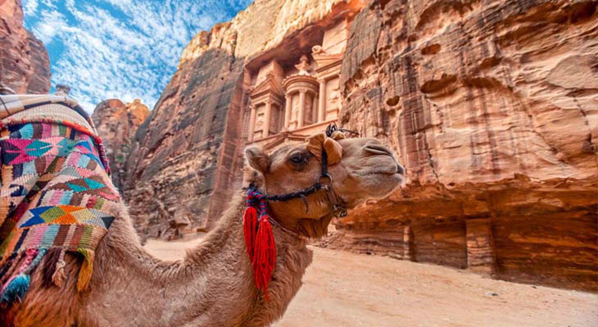 Wadi Musa Jordanië Rotsformatie in Petra, Jordanië.