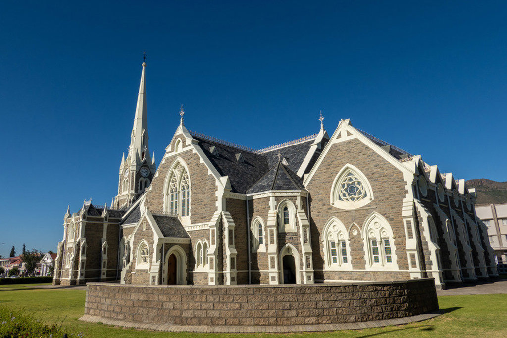 Historische kerk in Port Elizabeth (Gqeberha) langs de route Johannesburg–Kaapstad in Zuid-Afrika.