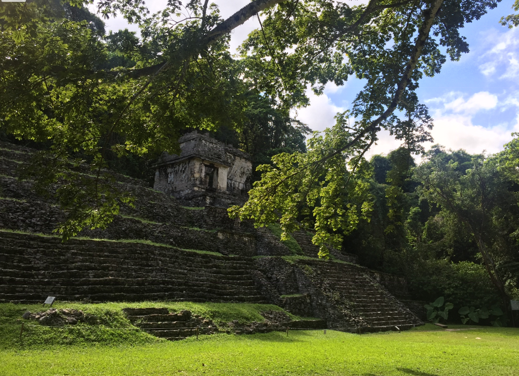 Maya-piramides in de jungle van Mexico, bezoek tijdens een familiereis Mexico.