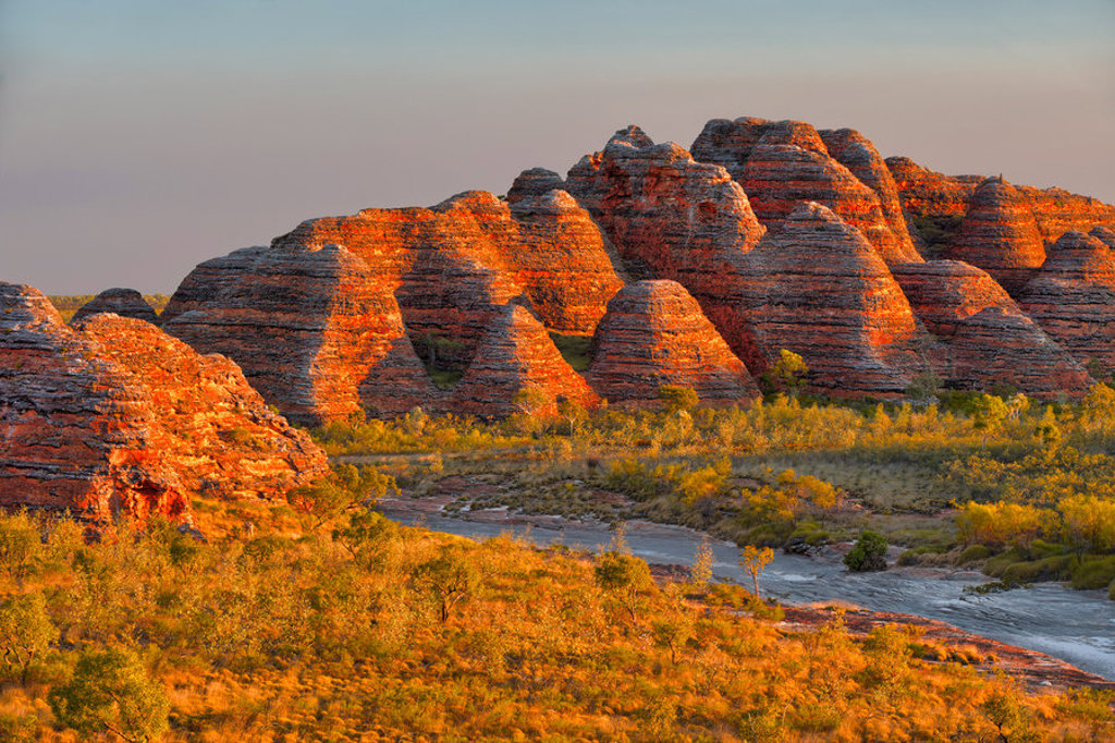 Bungle Bungles in Purnululu National Park bij zonsondergang tijdens groepsrondreis West-Australië.